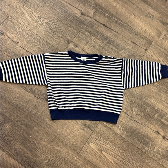 Petit Bateau Navy and White Striped Top - Picture 1 of 5